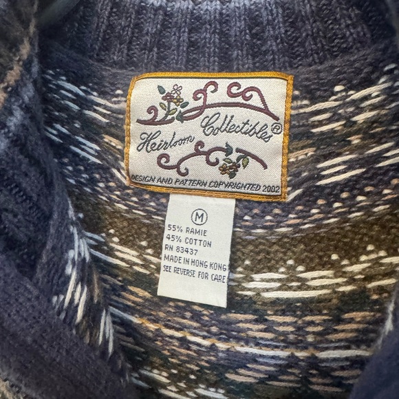 Nordic Patterned Blue Cardigan by Heirloom Collectibles - Picture 2 of 9